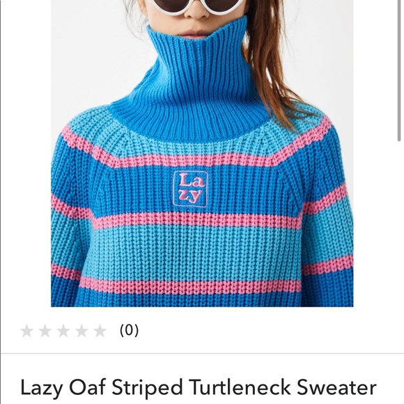 Lazy Oaf Sweaters - Lazy Oaf striped turtleneck sweater Size M